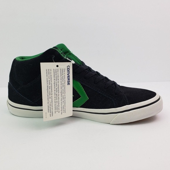 Converse Gates Mid Mens Sz 8 Women Sz 9.5 Black Green Suede Skate Sneaker Shoe main image 7